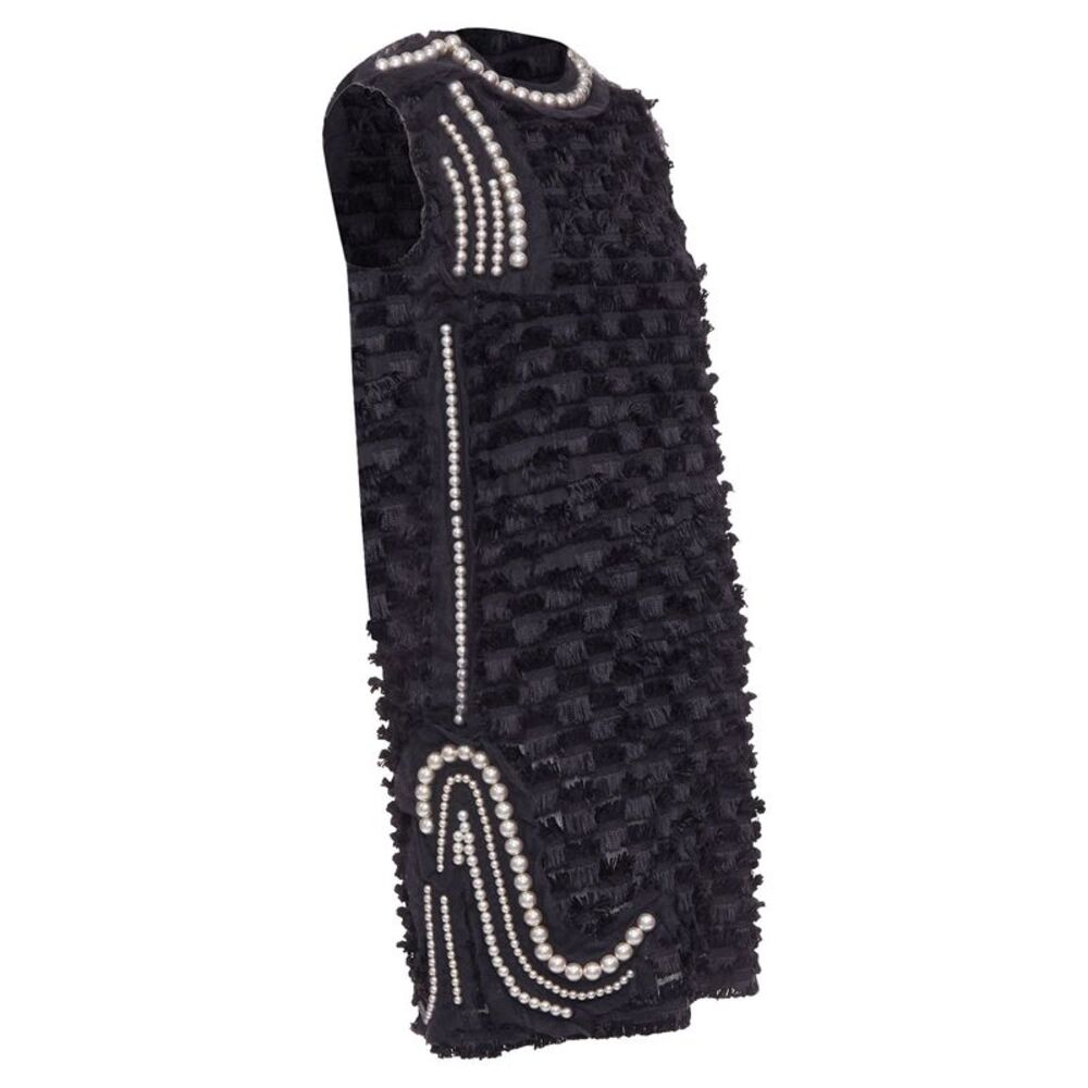 Lanvin 2015 Pearl Mesh Silk Dress